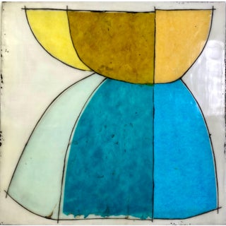 Original Encaustic Collage Painting by Gina Cochran - "Make Believe" For Sale