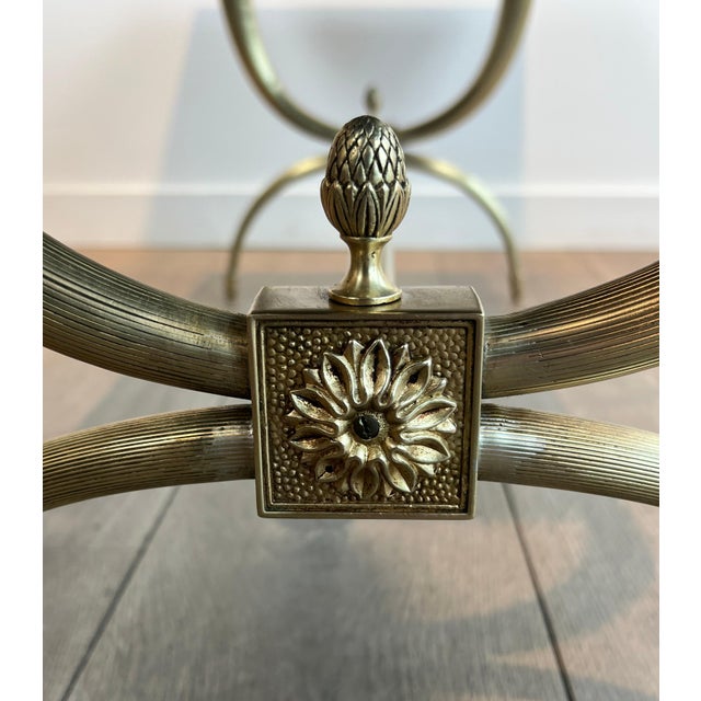 1940s Raymond Subes Neoclassical Style Brass and Marble Coffee Table For Sale - Image 12 of 12