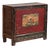 Antique Chinese Qing Dynasty Gansu Cabinet in Painted Pine For Sale