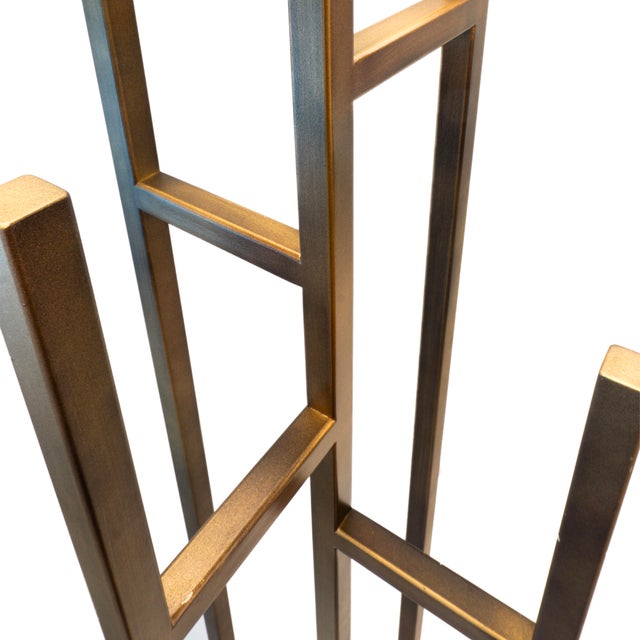 Contemporary Italian Freestanding Becrux Coat Rack in Burnished Metal For Sale - Image 3 of 7