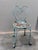 Early 20th Century Antique French Wrought Iron Heart-Back Bistro Chairs, Pair, Original Chippy Blue Paint For Sale - Image 5 of 10