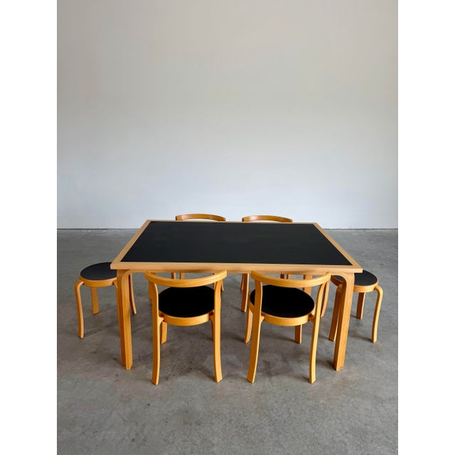 Postmodern Vintage Rud Thygesen and Johnny Sørensen for Magnus Olesen 8000 Series Dining Set, 7pcs For Sale - Image 3 of 12