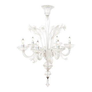 1950s Large Venetian Murano 6-Light Chandelier For Sale