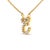 Contemporary 10K Yellow Gold Diamond Accent "E" Initial Script Style Pendant Necklace For Sale - Image 3 of 5