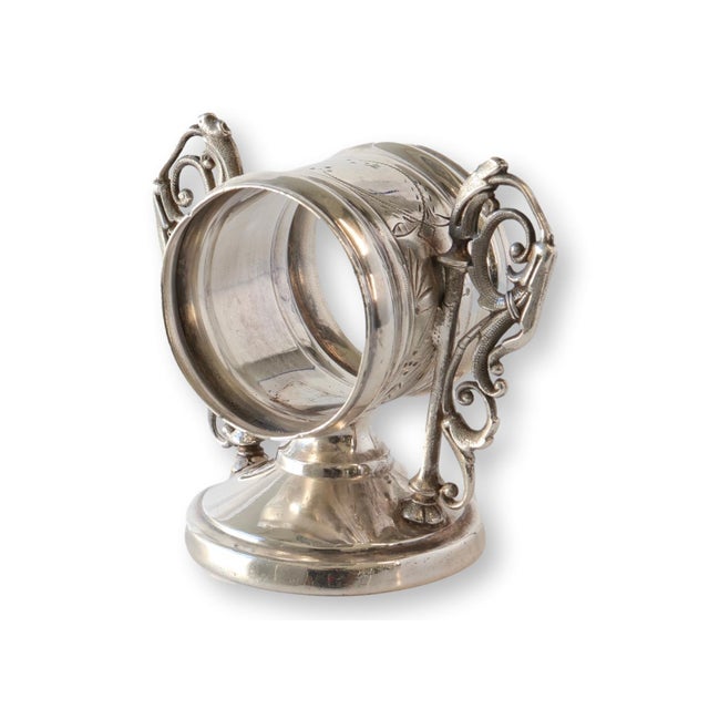 Antique Neoclassical Silver-Plate Napkin Ring For Sale - Image 4 of 6