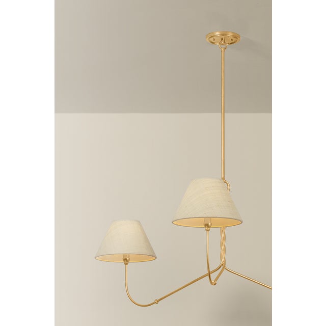 Hudson Valley Lighting Hudson Valley Lighting Dekalb 48 in. 3 Light Chandelier in Vintage Gold Leaf Finish For Sale - Image 4 of 8