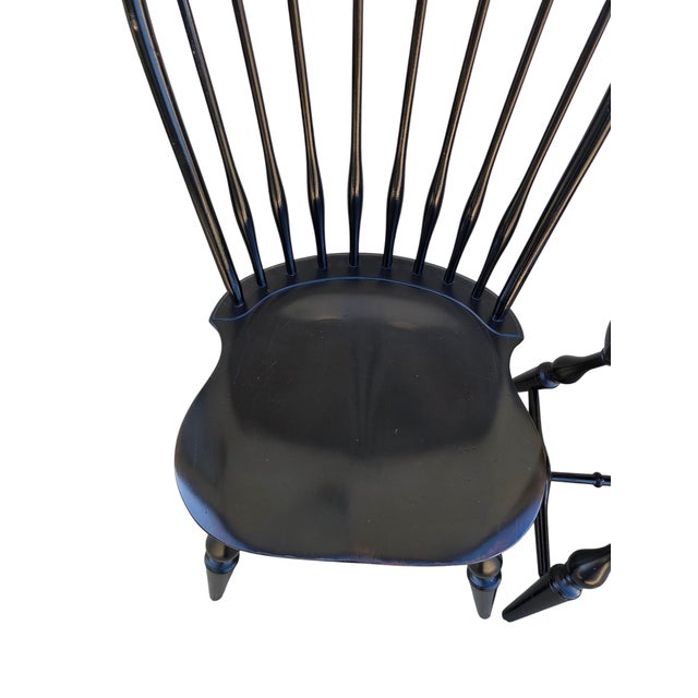 Wood 1990s 2 Nichols & Stone Windsor Side Chairs Bow Back Saddle Seat Distressed Country For Sale - Image 7 of 15