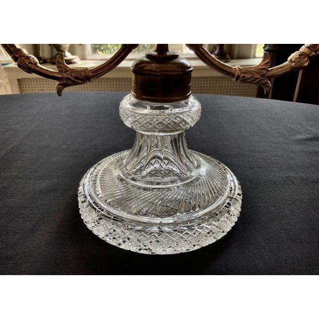 Pair of Restauration Bronze Ormolu & Cut Glass Candelabra c.1825-1840 Paris France For Sale - Image 4 of 12