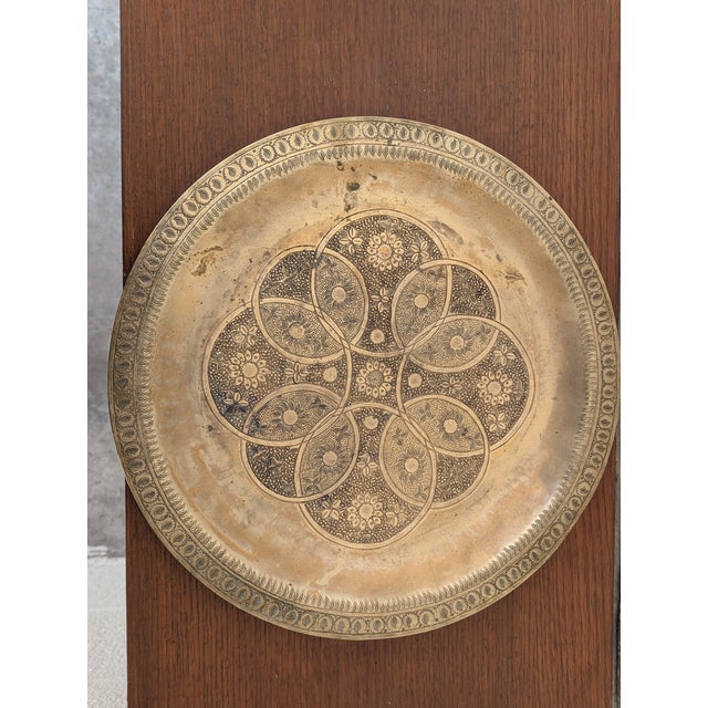 1940s Vintage Middle Eastern Islamic Brass Tray For Sale - Image 5 of 5