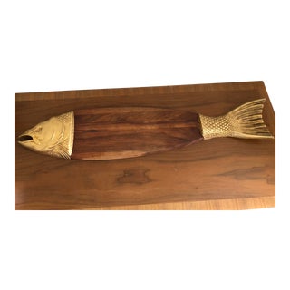 Vintage Salmon Fish Serving Board Platter For Sale