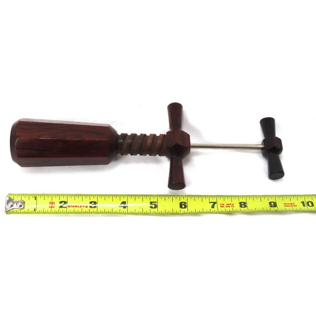 Fine Quality Hand Made Vintage Rosewood Double Action Corkscrew Circa Mid 20th Century For Sale - Image 11 of 13