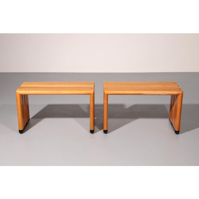 Italian Beechwood Benches, 1960, Set of 2 For Sale - Image 13 of 13