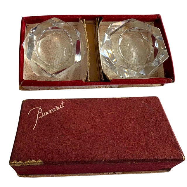 Cut Crystal Salt Cellars from Baccarat, France, 1950, Set of 2 For Sale - Image 6 of 7