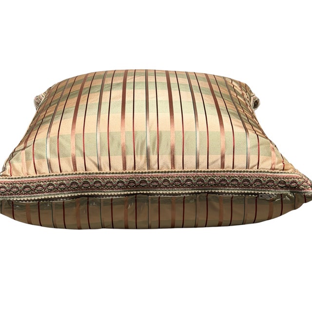 Priced Each! Brunschwic & Fils Plaid Silk Stripe Designer Down Pillow. One of four available.