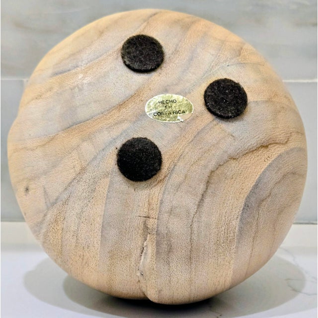 Almond Vintage Costa Rican Hand-Carved Exotic Wood Organic Form Sculpture For Sale - Image 8 of 9