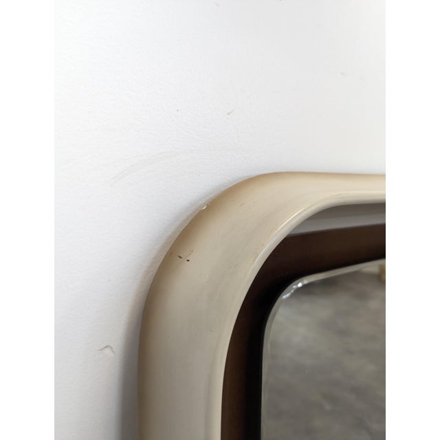 Italian Mirror in Resin and Teak, 1970s For Sale - Image 3 of 6