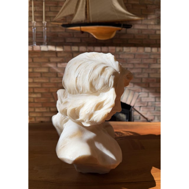 Antique Alabaster Sculpture of Two Intertwined Female Busts For Sale - Image 11 of 18