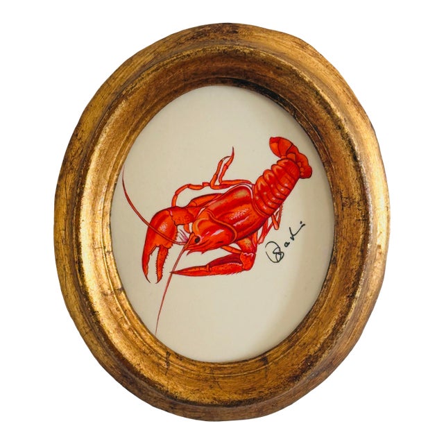 Original Hand-Painted Lobster Paintings, Framed For Sale