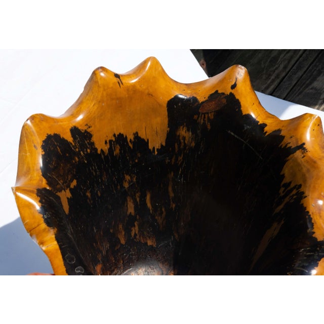 Mid-Century Modern Cocobolo Wood Carved Vase Mid Century Modern For Sale - Image 3 of 4