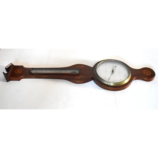 Brown Antique Scottish Regency Inlaid Wheel Barometer by T. Silo, Glasgow For Sale - Image 8 of 12