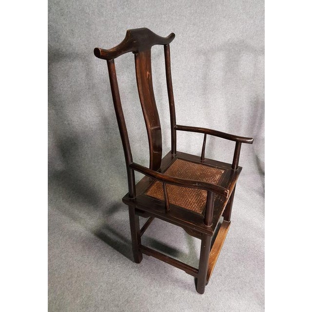 Vintage Chinese Brown Tall Yokeback Chairs, Set of 6 For Sale - Image 9 of 16