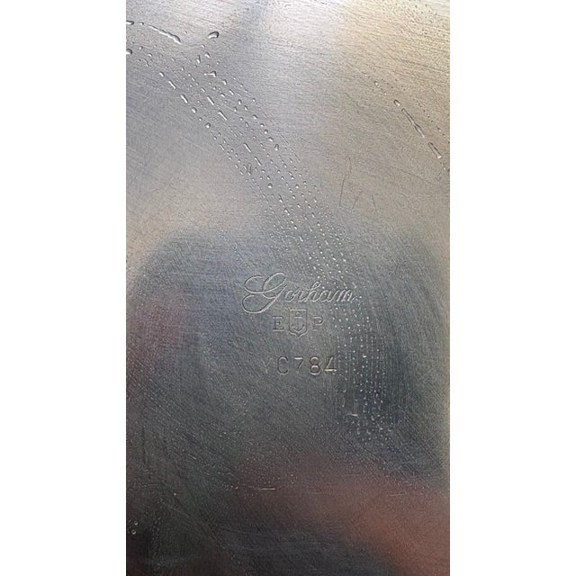 1960s Paul Revere Style Gorham Silver Plate Pedestal Bowl For Sale - Image 4 of 6