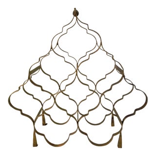 Moroccan Inspired Burnished Gold Metal Wine Rack For Sale