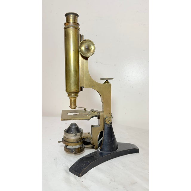 American Rare Antique 1876 J Zentmayer Philadelphia Usa Brass Lab Microscope 19th Century For Sale - Image 3 of 14