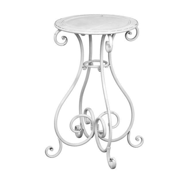 Pr. Vintage Metal Garden Pedestals For Sale - Image 12 of 12