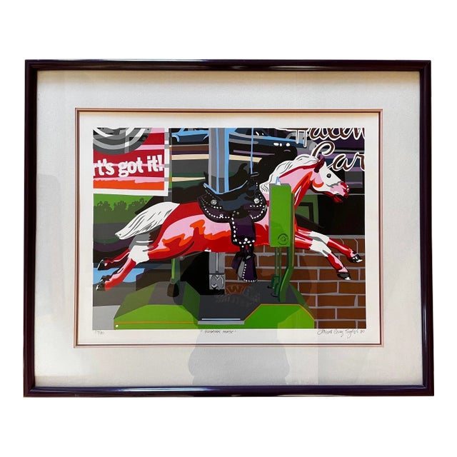 1980s Colorful Pop Art Coin-Operated Horse Ride Print For Sale