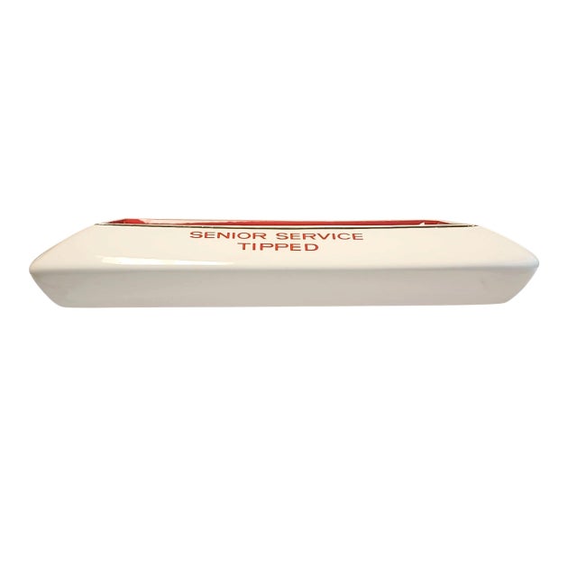 Fabulous rare 1950s English Senior Service Tipped Cigarettes pub ashtray in excellent condition, made by Wade Regicor,...