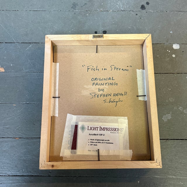 Contemporary Original Stephen Heigh Abstract Painting “Fish in Stream” For Sale - Image 4 of 4