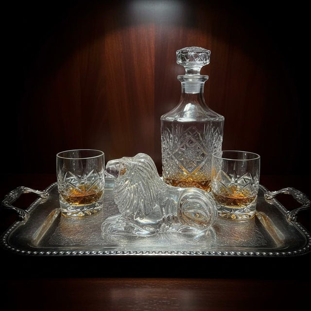 English Waterford Crystal Lion Figurine Sculpture-Irish Art Glass-Paperweight-Office-Leo For Sale - Image 3 of 11