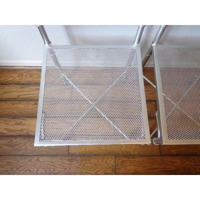 Mid 20th Century Chinese Chippendale Chair Silver Chrome Regency Style Bamboo Armchair - Set of 2 For Sale - Image 4 of 5