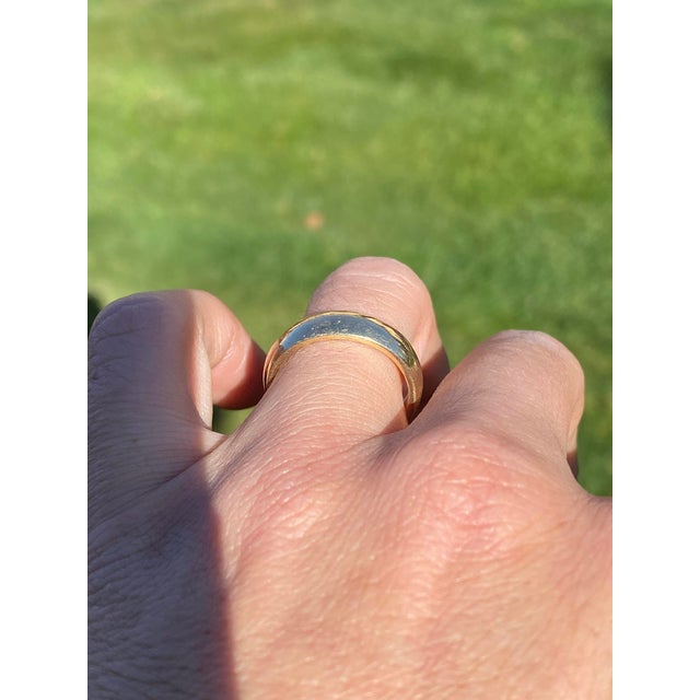 Metal The Skagit: Gentlemen's Vintage 5.8mm Yellow Gold Wedding Band For Sale - Image 7 of 7