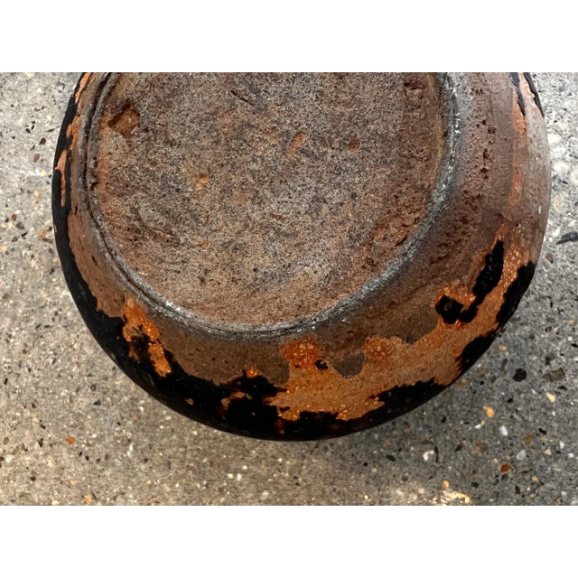 Late 19th Century Late 19th Century Black/Brown Etched Burmese Ceramic Vessel For Sale - Image 5 of 7