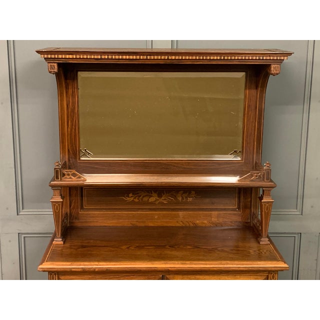 Arts & Crafts Inlaid Rosewood Parlour Cabinet, 1890 For Sale - Image 3 of 18
