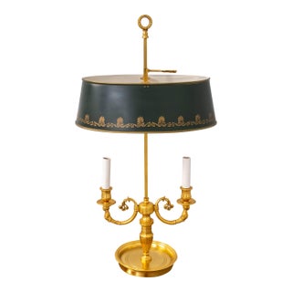 Regency Style Brass Bouillottee Tole Metal Lamp For Sale