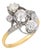1910s Edwardian Diamond 18k Yellow Gold Platinum Ring, Size 5.5 For Sale