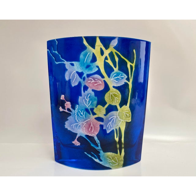 Blue Vintage Art Glass Vase by Ada Lisa Gjeruldsen, 2012 For Sale - Image 8 of 8