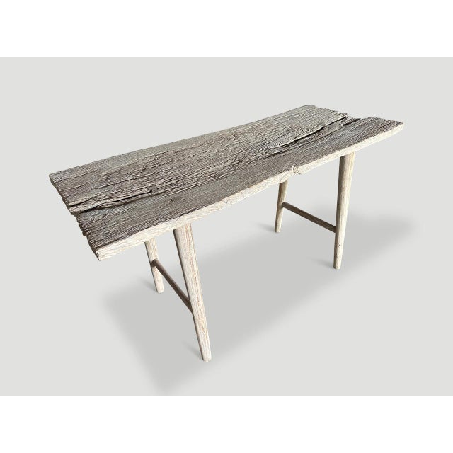 Andrianna Shamaris St. Barts Teak Wood Console Table For Sale - Image 9 of 18