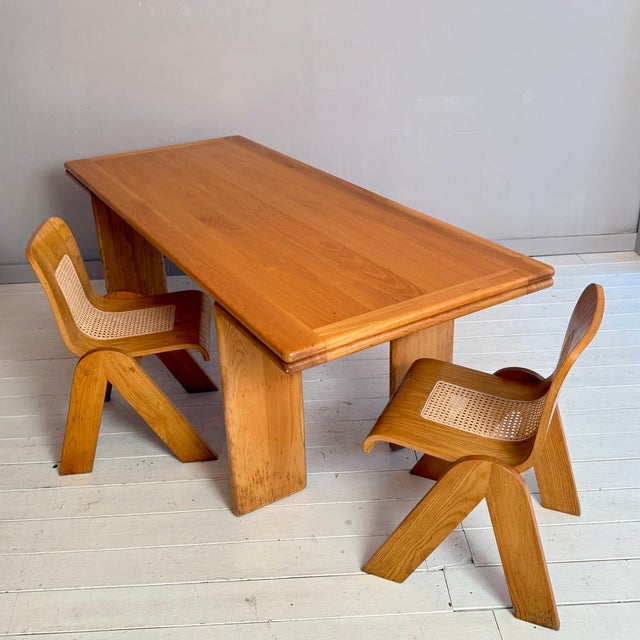 Mid-Century Ash Dining Table attributed to Mario Marenco, 1980s For Sale - Image 4 of 9