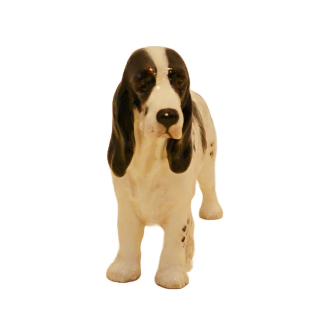 1940s Royal Doulton Cocker Spaniel Hn 1078 – Antique Frederick Daws Design – Black & White Parti-Color, C. 1930s-40s For Sale - Image 5 of 9