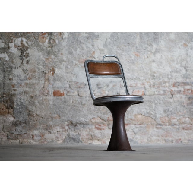 Wood Vintage Industrial Tram Chair, 1940s For Sale - Image 7 of 18