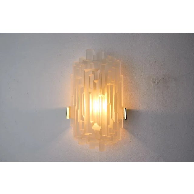 Kalmar Austrian Wall Lamp in Frosted Glass by J.T Kalmar, 1970 For Sale - Image 4 of 8
