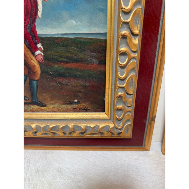 T. Kelly Golfer Oil on Canvas Portraits, Pair For Sale - Image 4 of 12