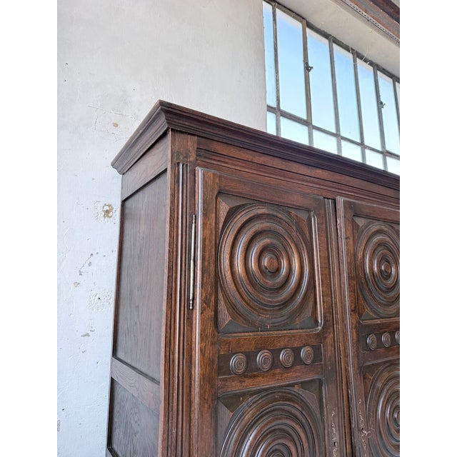 Basque Oak Wardrobe by Dudouyt, 1950s For Sale - Image 14 of 18