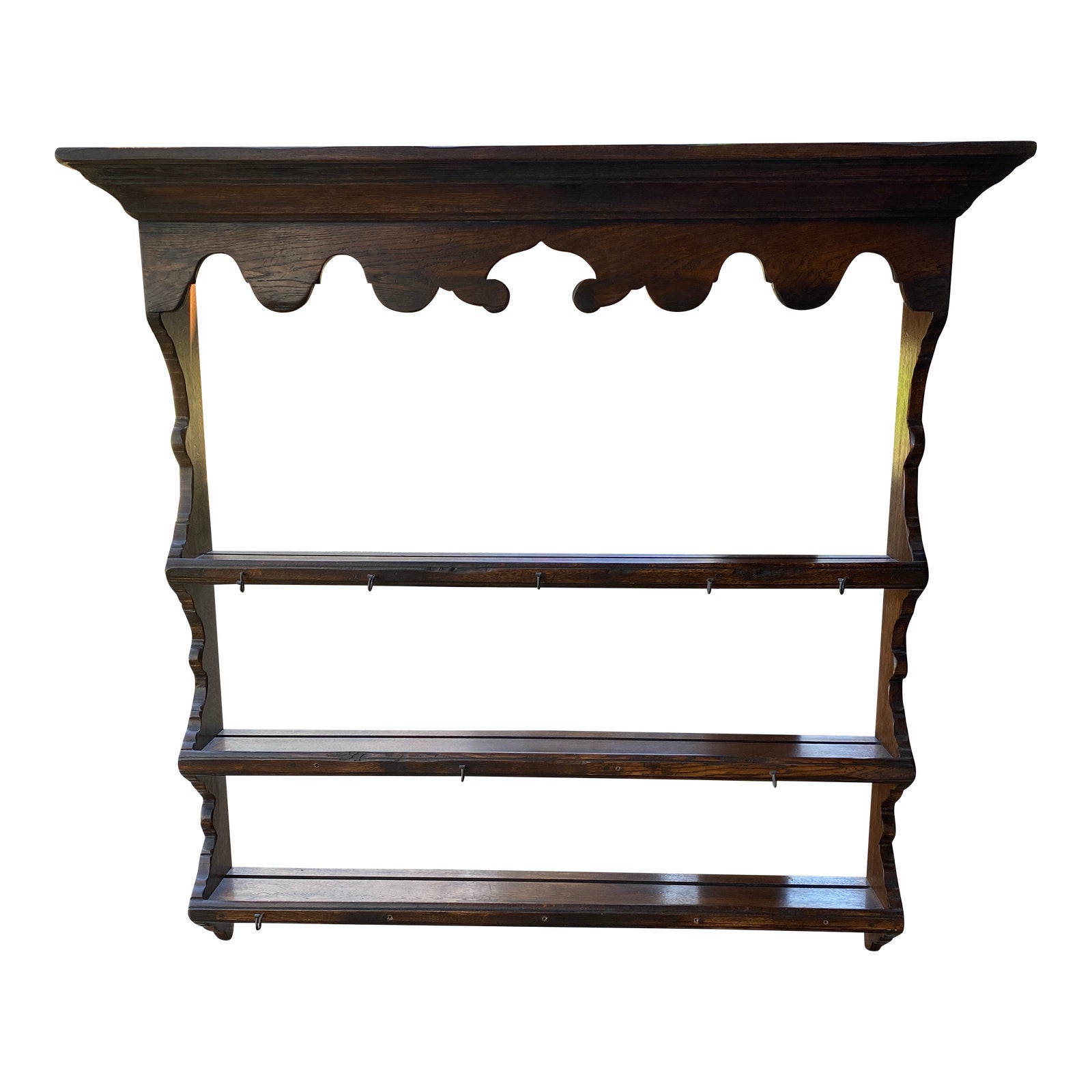 Vintage Wooden Wall Mount Plate Rack or Display Shelf | Chairish