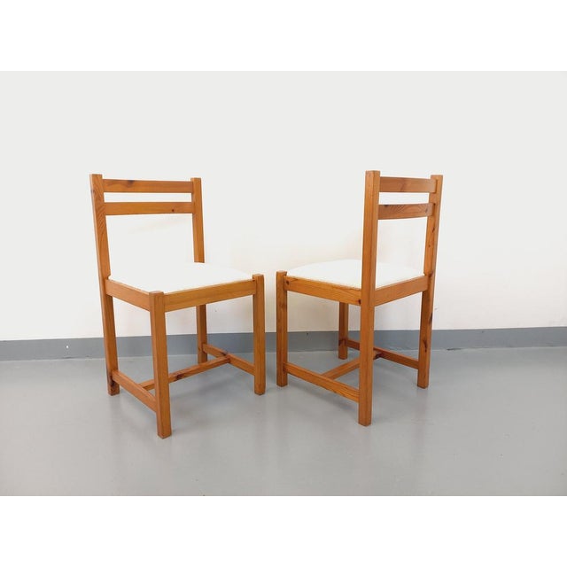 Set of Pine Chairs with Fabric Seats, 1970s For Sale - Image 13 of 18