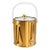 Vintage Mid-Century Modern Gold-Tone Ice Bucket With Lucite Handle, Lid, Tongs & Bottle Opener For Sale